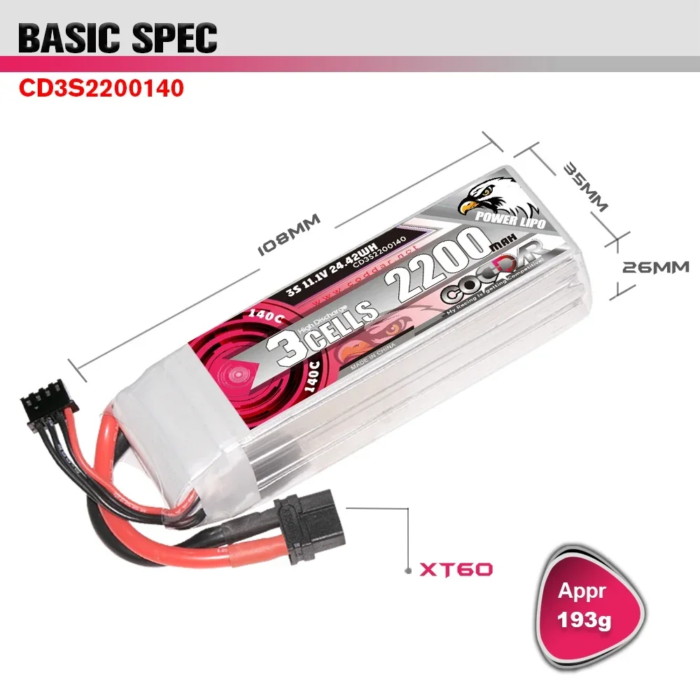 2200mAh 3S 11.1V Li-po Ba-tter - Rc Helicopter Case 评论和价格